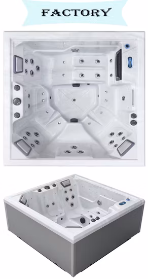 2021 New Waterfall Acrylic Massage Bathtub Jacuzzi SPA Hot Tub Outdoor Whirlpool Massage SPA Hot Tub with LED Light