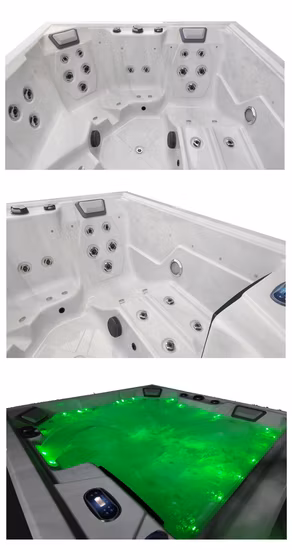 2021 New Waterfall Acrylic Massage Bathtub Jacuzzi SPA Hot Tub Outdoor Whirlpool Massage SPA Hot Tub with LED Light