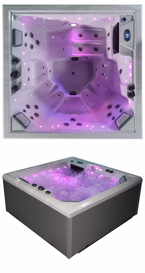 Bañera de masaje acrílica en cascada, jacuzzi para SPA, bañera de hidromasaje al aire libre, bañera de hidromasaje con luz LED, novedad de 2021